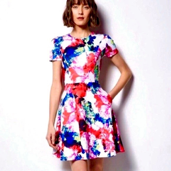 Milly Dresses & Skirts - Milly Rosabella Floral Scuba Knit Fit-Flare Dress